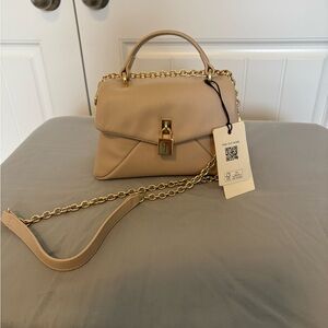 Ted Baker London Beige Crossbody Bag with Gold Accents